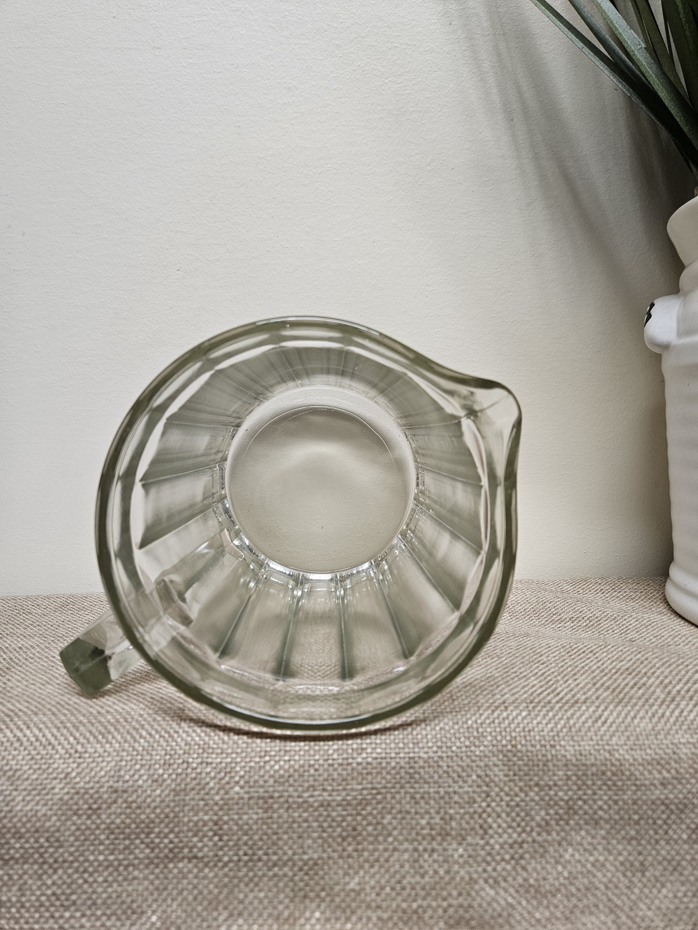 Clear Ribbed Glass Pitcher - Picture 5 of 9